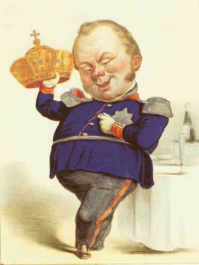 Karikatur von Isodor Popper auf Friedrich Wilhelm IV.